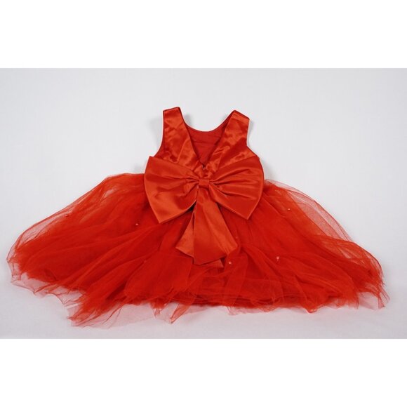 Red Satin Ball Gown Christmas Dress with Bowknot Baby 18-24 Months/80 - Picture 4 of 10